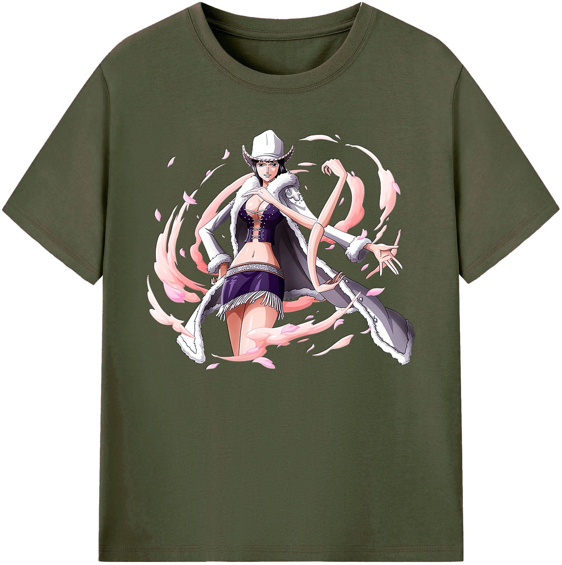 ワンピース ニコ・ロビン ONE PIECE Nico Robin 綿100％ メンズ半袖Tシャツ｜肌触りやわらか＆通気性